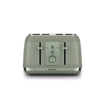 Image of Kenwood Dusk Toaster, 4 Slot Reheat, 5 Browning Settings, Defrost and Cancel Functions, Pull Crumb Tray, TFP30.000GN, 1800W, Olive Green