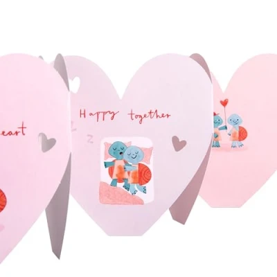 Image of Hallmark One I Love Valentines Card, Card for Love, Pink Heart Concertina, Valentine&#039;s Day, With Envelope,