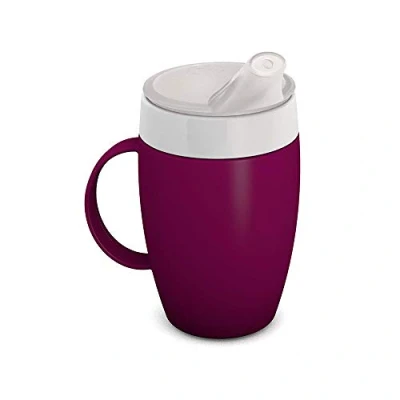 Image of Ornamin Mug with Internal Cone 140 ml Blackberry and Thermal Function Spouted Lid (model 905 + 806) drinking aid, feeding cup
