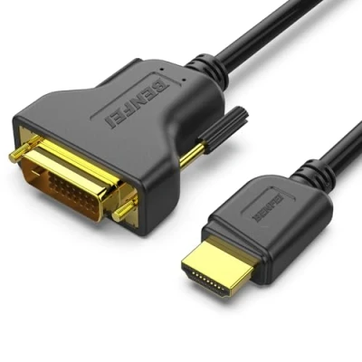 Image of BENFEI HDMI to DVI Cable, 3ft Bidirectional D 24+1 Male Adapter Cable High Speed Compatible 1080P Full HD for Raspberry Pi, Roku, Xbox One, PS4 PS3