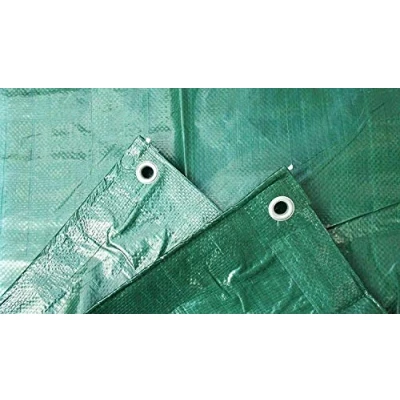 Image of Gardiflex GREEN REINFORCED TARPAULIN MESH &amp; EYELETS WATERPROOF COVER VARIOUS SIZES + 6 FREE BUNGEES (3M x 5M)