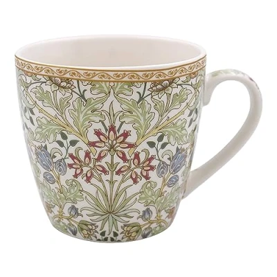 Image of Lesser &amp; Pavey British Designed Coffee Mug Ceramic Mugs for Home or Work Large Hot Drinks Hyacinth Breakfast Tea and Cups William Morris