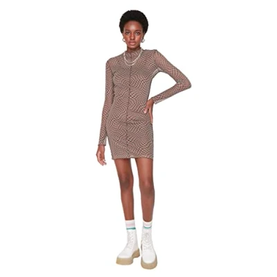 Image of Trendyol Women Mini Basic Slim Knit Dress Purple