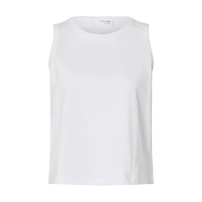 Image of Selected Femme Slfessential BOXY TANK Top, Women&#039;s, Size: 14, Bright white