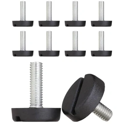 Image of YoiYee M6x20mm Adjustable Leveling Feet, Furniture and Equipment Glide Levelers with Threaded Pole, 10 Pack
