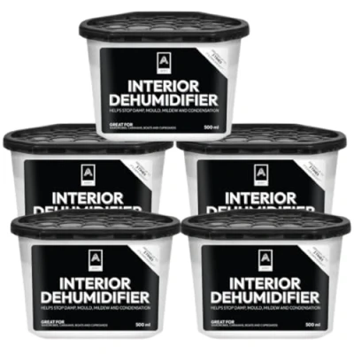 Image of Aspect Dehumidifier Condensation Remover 500ml Moisture Absorber, Dehumidifiers for Damp, Mould, in Home, Kitchen, Wardrobe, Bedroom, Caravan, Office, Garage, Bathroom 5 Pack