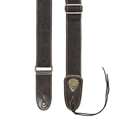 Image of Leather &amp; Cotton Adjustable Guitar Strap 1.5m For Acoustic/Electric/Bass (Black)