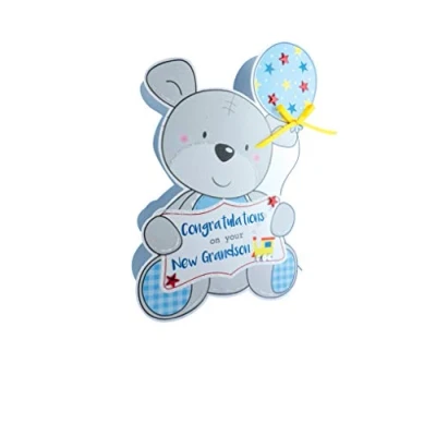 Image of Paper Dazzle Birth New Baby Grandson 3D Congratulations Greeting Card PDZ034