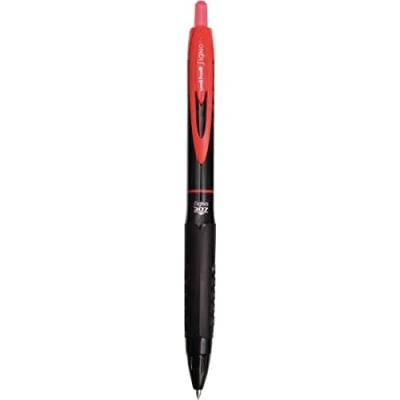Image of Uni Ball UMN 307 Signo RT Rollerball Pen, Red Gel (Pack of 12)