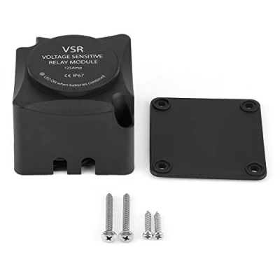 Image of VSR Voltage Sensitive Relay, Keenso DC 12V Automatic Charging Relay with Dual Intelligent Battery Isolator 125A and Screw
