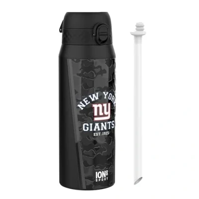 Image of NFL Giants Sports Thermal water Bottle with Removable Straw, 750ml/24oz, Leak proof Vacuum Insulated Drinking Bottle, Easy to Open, Secure Lock, Dishwasher Safe, Flip Cover, Metal