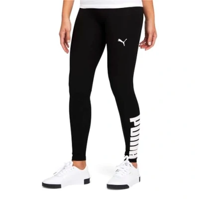 Image of PUMA Women&#039;s Athletic Logo Tights Leggings, Black, XL