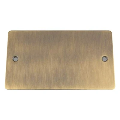Image of Antique Brass Flat Blank Plate Double