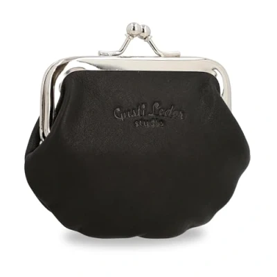 Image of Gusti Leder Studio Fenja Genuine Leather Ladies Purse Cash Coins Notes Holder Everyday Vintage Accessory Black