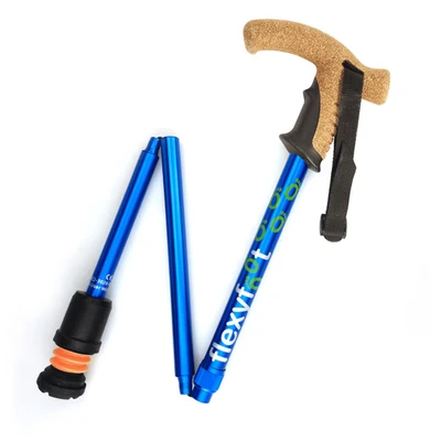 Image of Flexyfoot Folding Stick Blue (Cork)