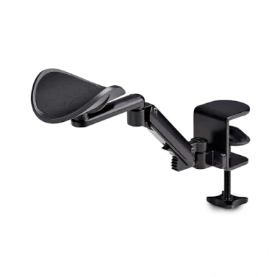 Image of StarTech.com Adjustable Arm Rest for Office Desk, Ergonomic Arm/Elbow Support, 360 Degree Rotation, Clamp On/No Drill Install