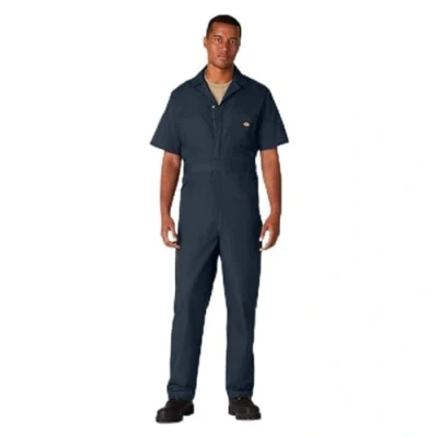 Image of Dickies Mens Short Sleeve Coveralls, Dark Navy, Large