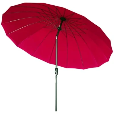 Image of Outsunny 2.5m Shanghai Garden Parasol Umbrella with Crank &amp; Tilt, Adjustable Outdoor Sun Shade, Red