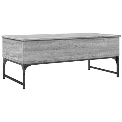 Image of vidaXL Coffee Table Grey Sonoma 100x50x40 cm Engineered Wood and Metal