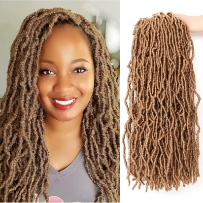 Image of Crochet Faux Locs Hair Extensions for Black Women Butterfly Soft Braids Goddess (18Inch(Pack of 7), 27)