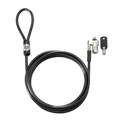 Image of HP Keyed Cable Lock 10 mm Locks (Round Key, Galvanized Steel,