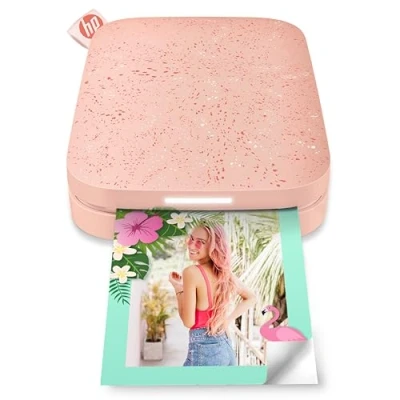 Image of HP Sprocket 2x3 Inch Instant Smartphone Photo Printer Portable Color Wireless Mobile Zink Sticky Back Photos Print from Compatible iOS &amp; Android Devices with Bluetooth w/Fun App Pink