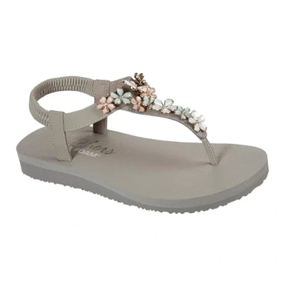 Image of Skechers Meditation Tbar sandals, Women&#039;s, Size: 7, Taupe shoes
