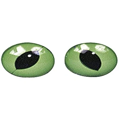 Image of Rayher Hobby 8902700 Plastic Cat Sew On Eyes, 10 mm diameter Self Service Bag/Pack of Green/Black