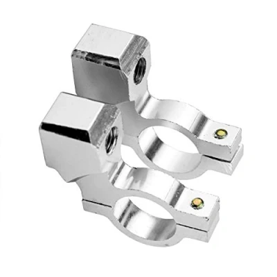 Image of Create idea UNIVERSAL MOTORCYCLE HANDLEBAR MIRROR MOUNT 10MM 7/8 ALUMINUM CLAMP CHROME