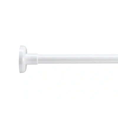 Image of Croydex L Shaped Telescopic White Shower Curtain Rail 1400mm 2600mm