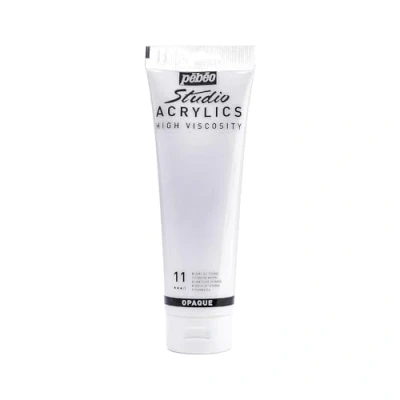 Image of PEBEO Studio Acrylics Fine Acrylic Paint White Titanium White, 250 ml, (Pack of 1)