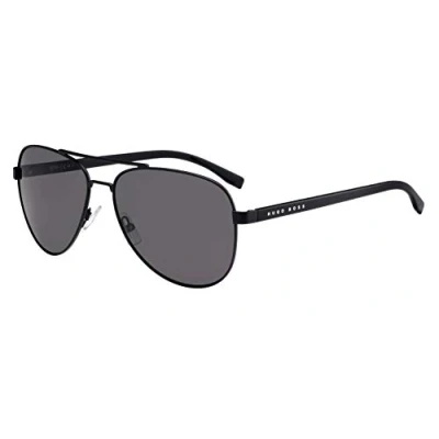 Image of Hugo Boss Mens Sunglasses 0761/S 10G NR Matte Black Grey Metal One Size
