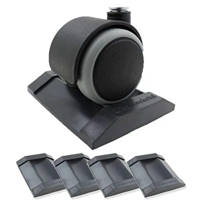Image of Lifeswonderful 4X Dark Grey Rubber Castor Cups Non Slip Protect Your Floors &amp; Prevent Wheeled Furniture Divan Beds from Rolling