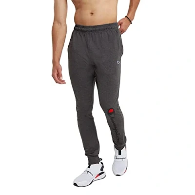 Image of Champion Men&#039;s Joggers, Lightweight Lounge, Jersey Graphic Pants, 31&quot; Sweatpants, Granite Script, XXL