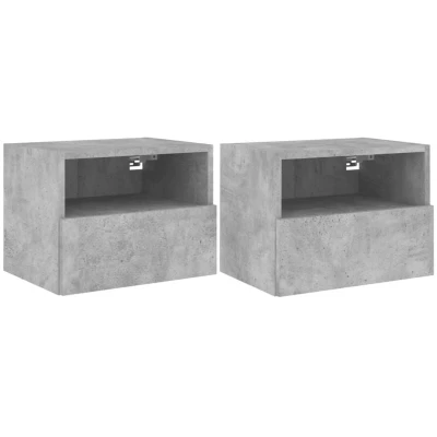 Image of vidaXL TV Wall Cabinets 2 pcs Concrete Grey 40x30x30 cm Engineered Wood