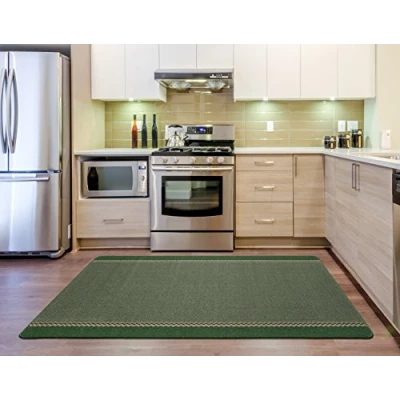 Image of William Armes Dandy Kilkis Extra Large Washable Rug, Polypropylene, Green, 190x133