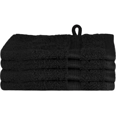 Image of vidaXL Guest Towel 4 pcs Black 15 x 21 cm Cotton