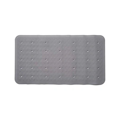 Image of Croydex AG220531H Anti Bacterial Raised Oval Rubber Bath Mat, Grey with Hygiene &#039;N&#039; Clean, 1.5x66x35.5 cm