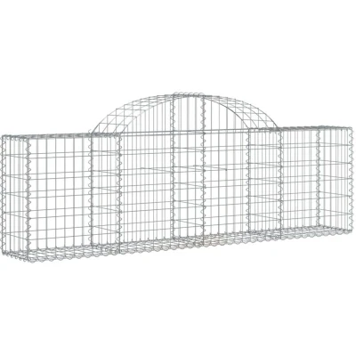 Image of vidaXL Arched Gabion Baskets 50 pcs 200x30x60/80 cm Galvanised Iron