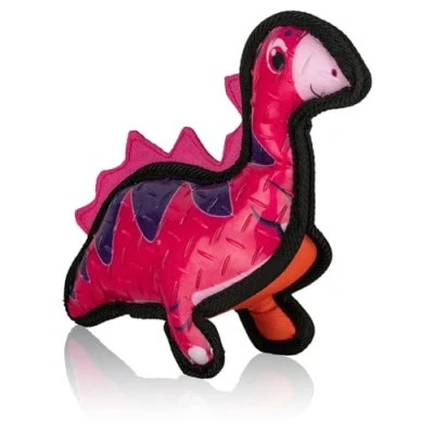 Image of Knuffelwuff Dog Toy Dinosaur Diplodocus Made of Rubber and Fabric Throwing Fetch Fun for Land Water with Integrated Squeaker BPA Free