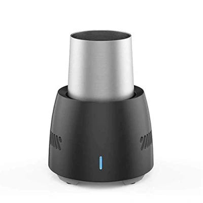 Image of Iced Beer Wine Beverage Electronic Bottle Chiller, Portable Mini Refrigeration Rapid Cup Cooler, Desktop Fast Cooling Fridge Single Drink Chiller for Home &amp; Travel (Black)