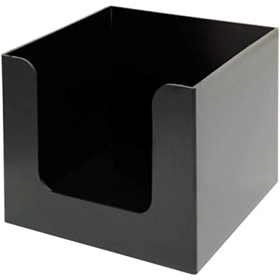 Image of We Can Source It Ltd Napkin Holder Tissue Box Dispenser Black Cube Square Bar Hotel Bedroom Reception