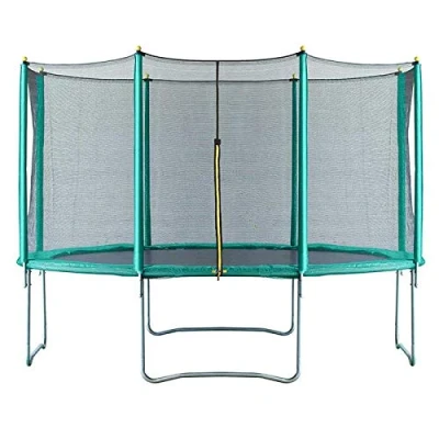 Image of Velocity 14ft Trampoline with Safety Enclosure Green