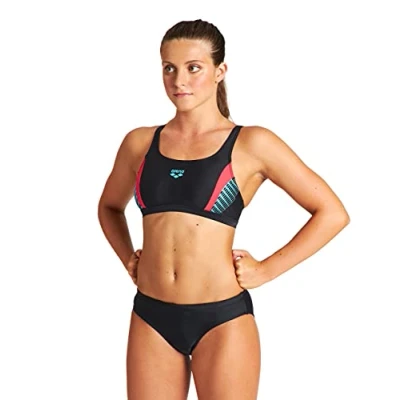 Image of Arena Threefold SET Bikini, Women&#039;s, Size: 10, Black/anguria