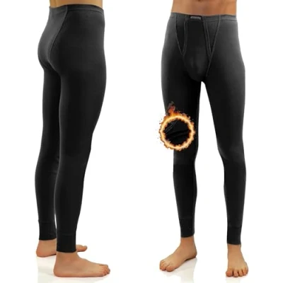 Image of Sesto Senso Mens Thermal Long Johns Cotton 100% Warm Lightweight Underwear Functional Leggings Base Layer Bottom M Black