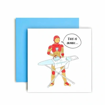 Image of Huxters Birthday Cards for Men Iron Man Ironing Happy Card Friend Brother Uncle Grandad Funny