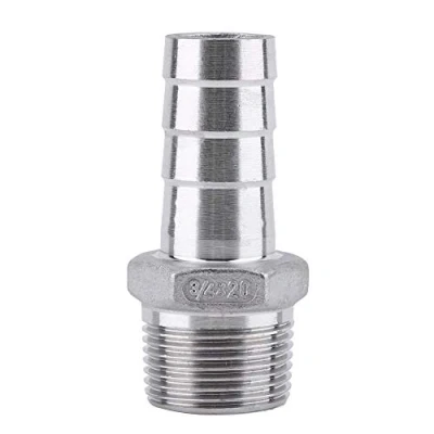 Image of Stainless Steel Barb Connector, Hose Barb, SS304 Male Thread Pipe Fitting Tail Connector BSP 1/8&quot; 3/4&quot;(3/4 * 20mm)