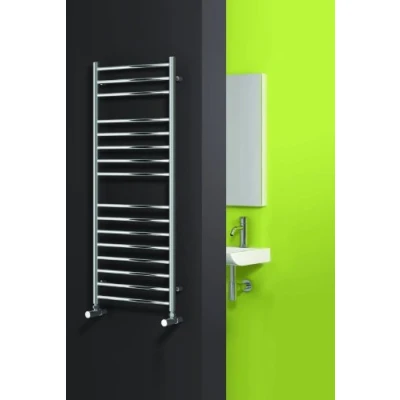 Image of Luna Straight Heated Towel Rail 430mm h x 500mm w Stainless Steel Reina