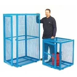 Image of Security Cage; 1630 x 700 700; Single Door; 500kg; Blue