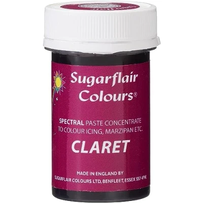 Image of Sugarflair Claret Spectral Food Colouring Paste, Highly Concentrated for Use with Sugar Pastes, Buttercream, Royal Icing or Cake Mix, Vibrant Colour Dye 25g